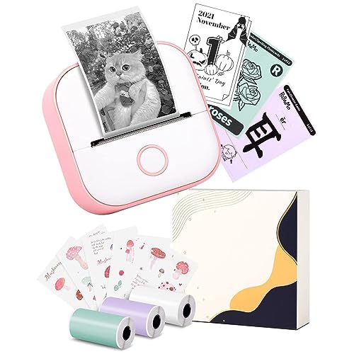 behound Mini Pocket Printer Print Pods Mini Printer, 2023 New Fast Printing Portable Mini Thermal Printer, Wireless Bluetooth Photo Printer Portable Sticker Printer (Pink Gift Box)