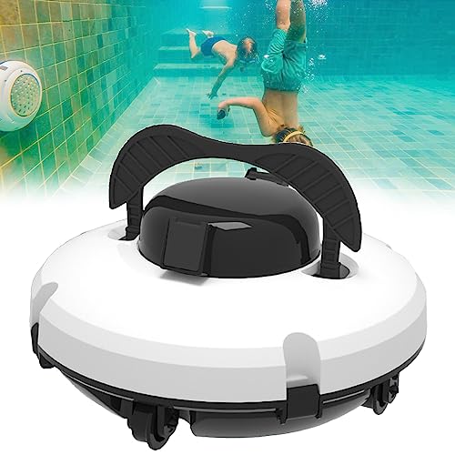 Kunyun Intelligente zwembadreiniger, draadloos, elektrische robot voor het reinigen van zwembaden, voor bovengrondse en ondergrondse zwembaden, stofzuiger voor zwembad, volautomatisch, wit