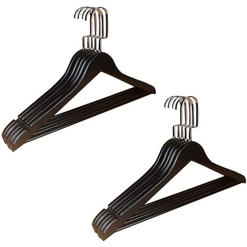Gerrit Kleerhangers voor volwassenen, hangers 10-pack hangers voor kleding Antislip pakhangers Sterke houten kleerhangers met broekstang Duurzame hanger Kleerhangers (A)