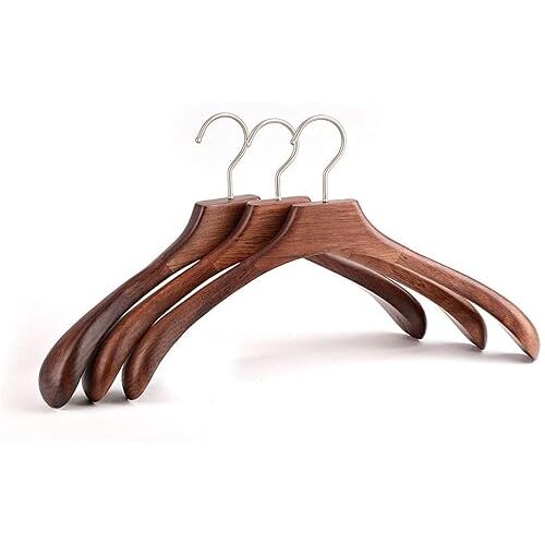 Gerrit Kleerhangers, 5 stuks massief houten kleerhangers voor kleding volwassenen pakhanger k Closet Organizer kledingkast houten hanger met metalen haak