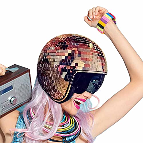 lovemetoo Discobal hoeden disco helm   disco bal disco helm   disco bal helm   disco deco helm met intrekbaar vizier   discobal spiegel hoed met intrekbaar   glitter spiegel glas discobal hoed helm