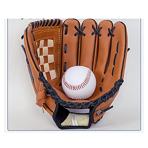 ELTOX Honkbalhandschoen, softbalhandschoenen lederen honkbalhandschoen rechterhand professionele trainingsapparatuur honkbalhandschoen praktijk (kleur: chocolade, maat: 31,8 cm)