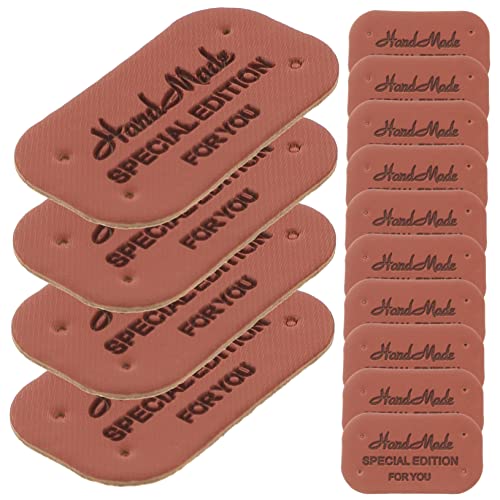 KONTONTY 100 Stks Handgemaakte Label Kleding Tag Labels Voor Quilts Handgemaakte Labels Naaien Labels Voor Handgemaakte Items Handgemaakte Tags Voor Haak Naaien In Label Leer Haak Tags