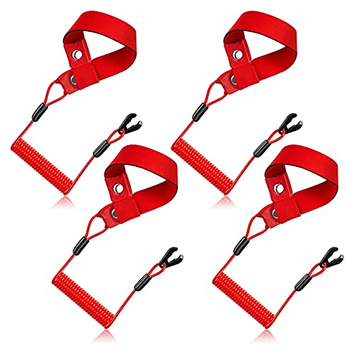 Sujhyrty 4 Stuks Buitenboordmotor Lanyard Universele Buitenboordmotor Schakelaar Sleutels Universele Veiligheid Boot Motor Buitenboordmotor Pak voor Meeste Buitenboord