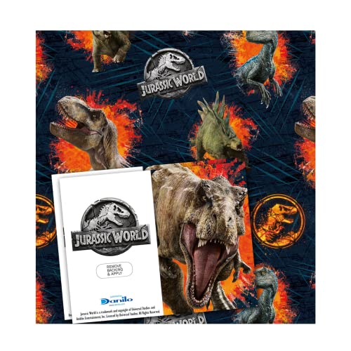 Danilo Promotions Limited Jurassic World Inpakpapier 10 vellen 10 tags bladgrootte 70 cm x 50 cm officieel product verantwoordelijk