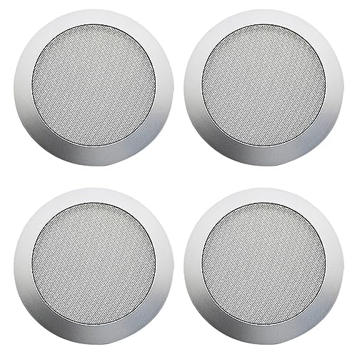 Clyictz 2X Plafond Speaker Grille, 10,2 cm Plafond Ingebouwde Audio Speaker Grille (Zilver)