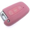 Protex HOGE KWALITEIT SILICONE 3 BUTTON KEYLESS SMART KEY FOB PROTECTOR COVER CASE VOOR 2014 2015 2016 2017 HYUNDAI VELOSTER i10 i20 ix20 i30 i40 ix35 SANTA FE VELOSTER (roze)