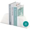 Navaris 2x boekensteun van marmer Set van 2 boekenstandaards 13 x 11 x 6,5 cm Wit