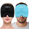 I-THERA-U Migraine-muts, reliëf, 2 stuks, herbruikbaar, migrainemasker en hoofdhuid, ijszak van gel, anti-migrainehelm, hoofdpijn, anti-migraine, migraine-muts, kompres warm, koud, Blauw Zwart