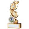 Trophy Shack Ltd Goud/Zilveren Voetbal en Boot op Multi Star Curve Trophy met Plaat (1" Centrum) 6