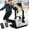 Quepiem Sneeuwmachine, 1500W professionele sneeuwmachine, met bedrade draadloze afstandsbediening Sneeuwvlokmaker voor buiten Binnen Sneeuwvlok Sneeuwstormeffect