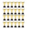 SRMAN 24 Stks Gouden Mini Award Trofee Prijzen Decor Plastic Beloning Prijzen Kleuterschool Awards Trofee met Zwarte Basis