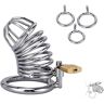 Kutocesy Chastity Devices Stainless Chastity Cage Male Chasity Penis Lock Device Ergonomic Design for Men,Couples Bondage SM Sex Toys (40+45+50,Silver)