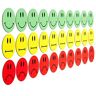 Smileyboard 30 kleurrijke smileys magneten (10 groene lachende smileys / 10 gele neutrale smileys / 10 rode droevige smileys diameter 5 cm / bijv. voor praesentaties, trainingen, projectwerk, onderwijs