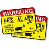 iSecur Hin_438 Set waarschuwingsstickers, gps, alarm tracking systeem, 6 x 4 cm, binnenklevend, waarschuwing, GPS, alarmbeveiligd, camper en caravan