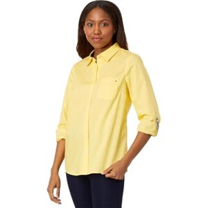 Tommy Hilfiger Shirt met lange mouwen voor dames, button-down shirt met kraag, borstzak, knoopsluiting, lange mouwen, kraaghemd met borstzak, Leeuwenbe, S Tommy Hilfiger Shirt met lange mouwen voor dames, button-down shirt met kraag, borstzak, knoopsluiting, lange mouwen, kraaghemd met borstzak, Leeuwenbe, S