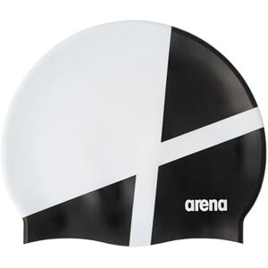 ARENA Icons Team Stripe Unisex Siliconen Badmuts Vrouwen en Mannen Intensieve Training Racing Comfortabele Antislip Lange Haar Zwemhoed, Diamant/Wit/Zwart ARENA Icons Team Stripe Unisex Siliconen Badmuts Vrouwen en Mannen Intensieve Training Racing Comfortabele Antislip Lange Haar Zwemhoed, Diamant/Wit/Zwart