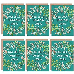 Artery8 Kerstkaarten - Gezellig Vrolijke Wensen Maretak Set Kerstmis Lege Wenskaarten Met Enveloppen Pack van 6 teal Artery8 Kerstkaarten - Gezellig Vrolijke Wensen Maretak Set Kerstmis Lege Wenskaarten Met Enveloppen Pack van 6 teal