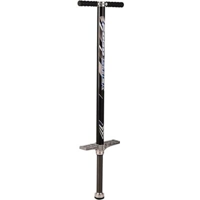 Relaxdays pogo stick volwassenen, springstok tot 110 kg, antislip voetsteunen, schuim, RVS, zwart Relaxdays pogo stick volwassenen, springstok tot 110 kg, antislip voetsteunen, schuim, RVS, zwart