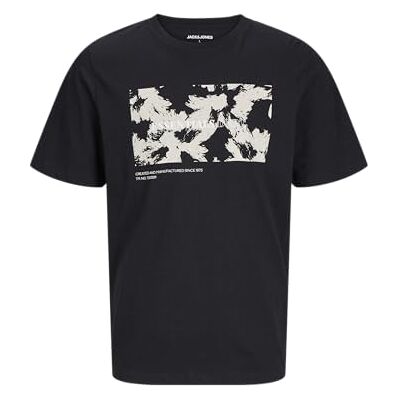 JACK & JONES Jjjeff Monochrome Shape Tee Ss Cre Jnr, zwart, 164 JACK & JONES Jjjeff Monochrome Shape Tee Ss Cre Jnr, zwart, 164