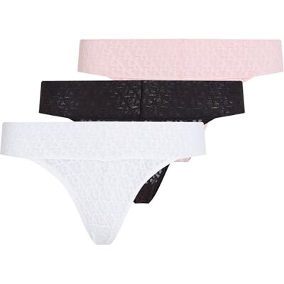 Calvin Dames LOW RISE BIKINI 3PK, Multi, L, Multi (Zwart/Klassiek Wit/Buff Roze), L Calvin Dames LOW RISE BIKINI 3PK, Multi, L, Multi (Zwart/Klassiek Wit/Buff Roze), L