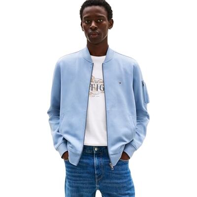 Tommy Hilfiger Essential bomberjack voor heren met ritssluiting, Blauw (Helder Blauw), XS Tommy Hilfiger Essential bomberjack voor heren met ritssluiting, Blauw (Helder Blauw), XS