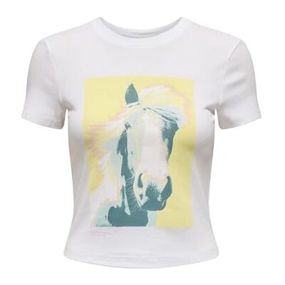 ONLY Onlpenny S/S Animal Top Box JRS, wit (bright white), L ONLY Onlpenny S/S Animal Top Box JRS, wit (bright white), L