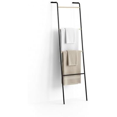 Relaxdays handdoekenrek van metaal, 4 treden, voor handdoeken en kleding, 158x40x28 cm, zwart Relaxdays handdoekenrek van metaal, 4 treden, voor handdoeken en kleding, 158x40x28 cm, zwart