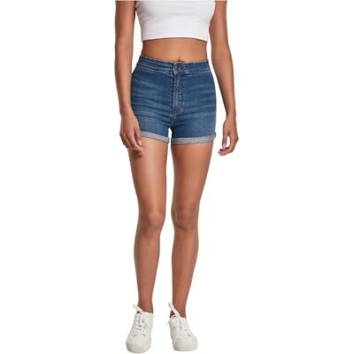 Urban Classics damesshorts, Mid Indigo Washed Urban Classics damesshorts, Mid Indigo Washed