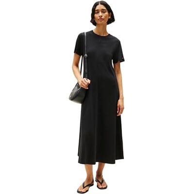 Tommy Hilfiger T-shirtjurk voor dames, Zwart (zwart), S Tommy Hilfiger T-shirtjurk voor dames, Zwart (zwart), S