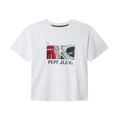 Pepe Jeans ASH T-shirt voor jongens, wit (wit), 8 Pepe Jeans ASH T-shirt voor jongens, wit (wit), 8