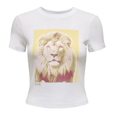 ONLY Onlpenny S/S Animal Top Box JRS, wit (bright white), L ONLY Onlpenny S/S Animal Top Box JRS, wit (bright white), L