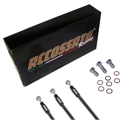 ACCOSSATO Complete set zwarte koppelingsslangen voor Suzuki motorfiets GSX1300R RX K3 / RZ Hayabusa (1999-2007), lay-out C, aantal slangen: 1 ACCOSSATO Complete set zwarte koppelingsslangen voor Suzuki motorfiets GSX1300R RX K3 / RZ Hayabusa (1999-2007), lay-out C, aantal slangen: 1