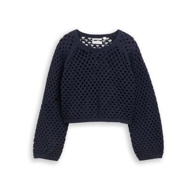 TOM TAILOR 1052832 meisjes Pullover met gatenpatroon en ronde hals TOM TAILOR 1052832 meisjes Pullover met gatenpatroon en ronde hals