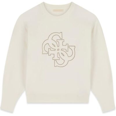 GUESS Women'sLS CN Evelyn Triangle Logo SWTSWEATERSCREAM WhiteSize M Lengte N GUESS Women'sLS CN Evelyn Triangle Logo SWTSWEATERSCREAM WhiteSize M Lengte N