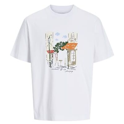 JACK & JONES Jormanchester Sketch Tee Ss Crew N Jnr, wit (bright white), 176 JACK & JONES Jormanchester Sketch Tee Ss Crew N Jnr, wit (bright white), 176