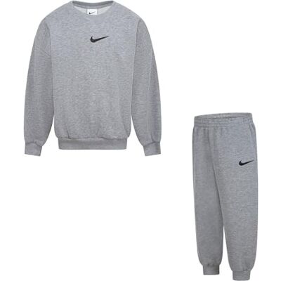 NIKE Essential Fleece Crew Set voor kind Dk Grey Heather 2/3 jaar NIKE Essential Fleece Crew Set voor kind Dk Grey Heather 2/3 jaar
