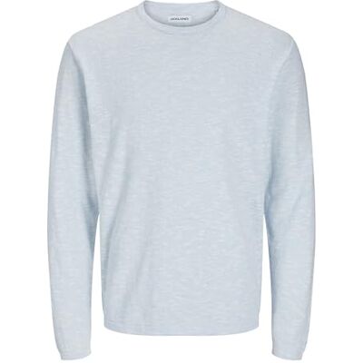 JACK & JONES JESUMMER Knit Crew Neck SN, Chambray Blue/Detail:w. Wit, S JACK & JONES JESUMMER Knit Crew Neck SN, Chambray Blue/Detail:w. Wit, S