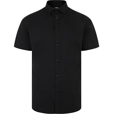 VELILLA 405016S; overhemd met korte mouwen voor heren, elastisch, zwart, maat XXL, Zwart, S VELILLA 405016S; overhemd met korte mouwen voor heren, elastisch, zwart, maat XXL, Zwart, S