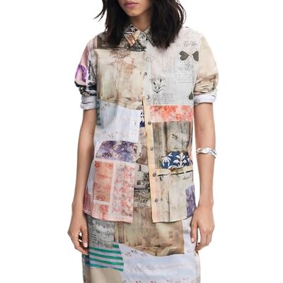 Desigual Cam_PHOTOPOSTA, 6063 lentebeige, M, Bruin, M Desigual Cam_PHOTOPOSTA, 6063 lentebeige, M, Bruin, M