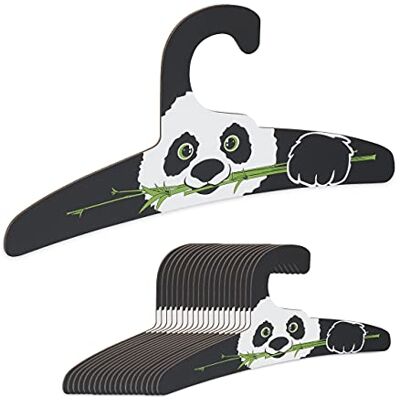 Relaxdays kinder kledinghangers, 20 stuks, panda design, dunne kleerhangers voor kinderen, karton, duurzaam, zwart Relaxdays kinder kledinghangers, 20 stuks, panda design, dunne kleerhangers voor kinderen, karton, duurzaam, zwart