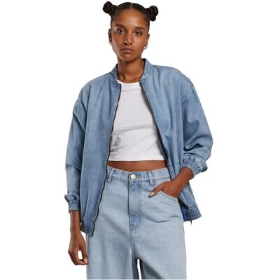 Urban Classics Oversized skaterjack voor dames, oversized jeansjack voor dames, maten XS 5XL, New Light Blue Dirty Washed, M Urban Classics Oversized skaterjack voor dames, oversized jeansjack voor dames, maten XS 5XL, New Light Blue Dirty Washed, M