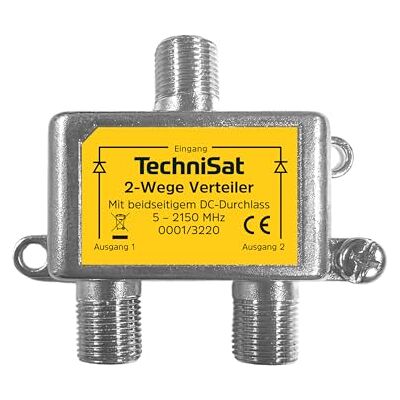 TechniSat 2-weg verdeler 5-2150 MHz met DC-doorgang, diode-ontkoppeld TechniSat 2-weg verdeler 5-2150 MHz met DC-doorgang, diode-ontkoppeld