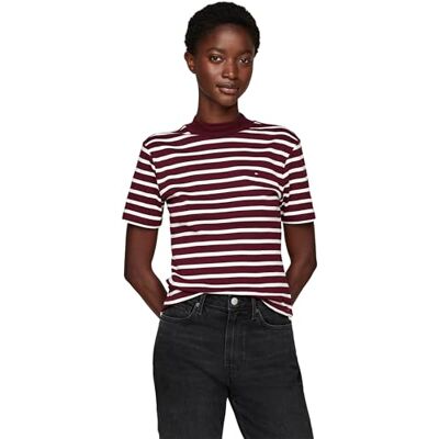 Tommy Hilfiger Slanke Cody Crop Mock-nk Ww0ww40586 dames Overige T-shirts Tommy Hilfiger Slanke Cody Crop Mock-nk Ww0ww40586 dames Overige T-shirts