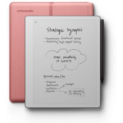 reMarkable Paper Pure met Marker Plus en Sleeve Folio Woestijnroze 10,3" papieren tablet met zwart-wit display, digitaal notitieboek om beter te denken, schrijven en lezen reMarkable Paper Pure met Marker Plus en Sleeve Folio Woestijnroze 10,3" papieren tablet met zwart-wit display, digitaal notitieboek om beter te denken, schrijven en lezen