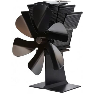 Relaxdays Kachelventilator, op warmte werkend, zonder stroom, zwart 6 bladen, vrijstaand, HBD 21,5x17x11 cm, aluminium Relaxdays Kachelventilator, op warmte werkend, zonder stroom, zwart 6 bladen, vrijstaand, HBD 21,5x17x11 cm, aluminium