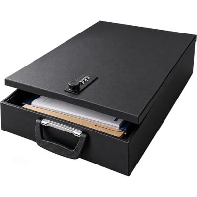 Relaxdays documentenbox, DIN A4, cijferslot, handgreep, zwart HxBxD: 7x37x27 cm Relaxdays documentenbox, DIN A4, cijferslot, handgreep, zwart HxBxD: 7x37x27 cm
