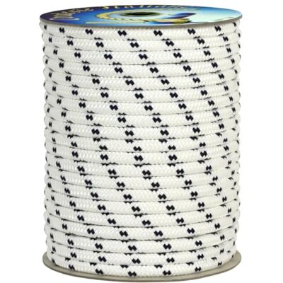 Corderie Italiane 006000518 Multifunctioneel vlechtwerk voor tuin en doe-het-zelvers, UV-gestabiliseerd, weerbestendig, 10 mm, 30 m, wit met blauw controlelampje Corderie Italiane 006000518 Multifunctioneel vlechtwerk voor tuin en doe-het-zelvers, UV-gestabiliseerd, weerbestendig, 10 mm, 30 m, wit met blauw controlelampje