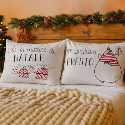 Kasanova Model - Katoenen beddengoed met kersttekst 80x50cm Kasanova Model - Katoenen beddengoed met kersttekst 80x50cm