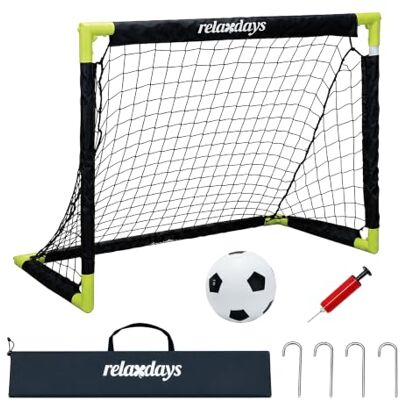 Relaxdays voetbaldoel 60x90x60 cm, opzetbaar, incl. bal, kleurkeuze Grondhaken & tas, pvc, kinderhekje voor in de tuin Relaxdays voetbaldoel 60x90x60 cm, opzetbaar, incl. bal, kleurkeuze Grondhaken & tas, pvc, kinderhekje voor in de tuin